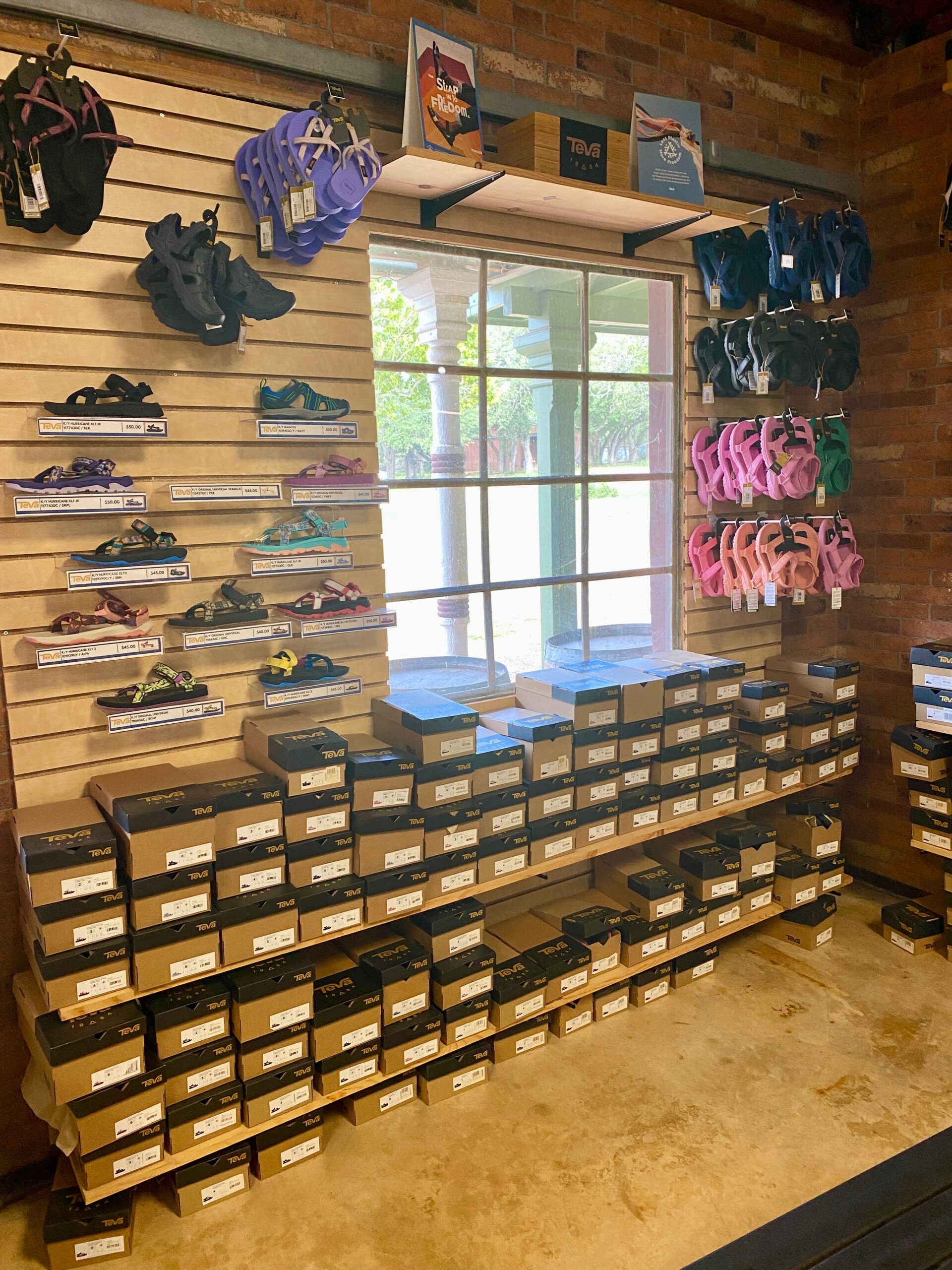 Children's Shoes at Blanco River Outfitter in Wimberley, TX.